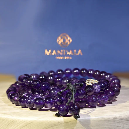 Brazilian Dark Amethyst Mala Wavelength 730 THz