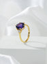 Brazilian Dark Amethyst Adjustable Ring For Female