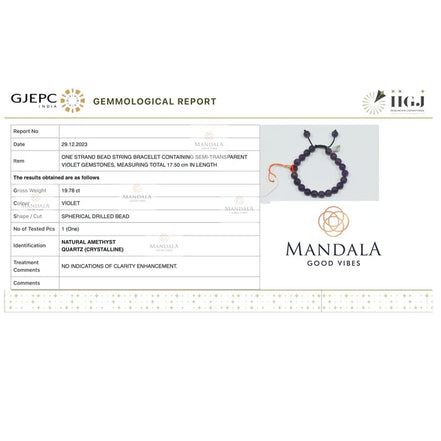 Brazilian Dark Amethyst Bracelet Wavelength 730 THz