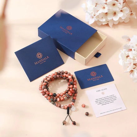 Mexican Fire Agate Mala