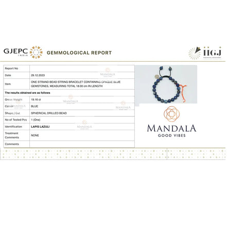 Afgan Lapis Lazuli Bracelet Wavelength 430 THz