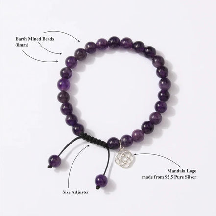 Brazilian Dark Amethyst Bracelet Wavelength 730 THz
