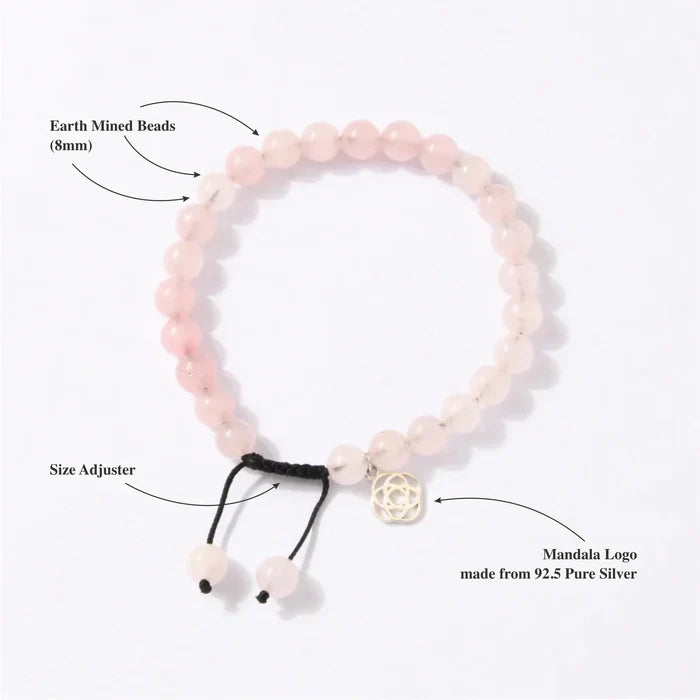 Madagascan Rose Quartz Bracelet Wavelength 450 THz