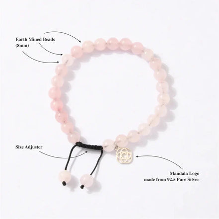 Madagascan Rose Quartz Bracelet Wavelength 450 THz